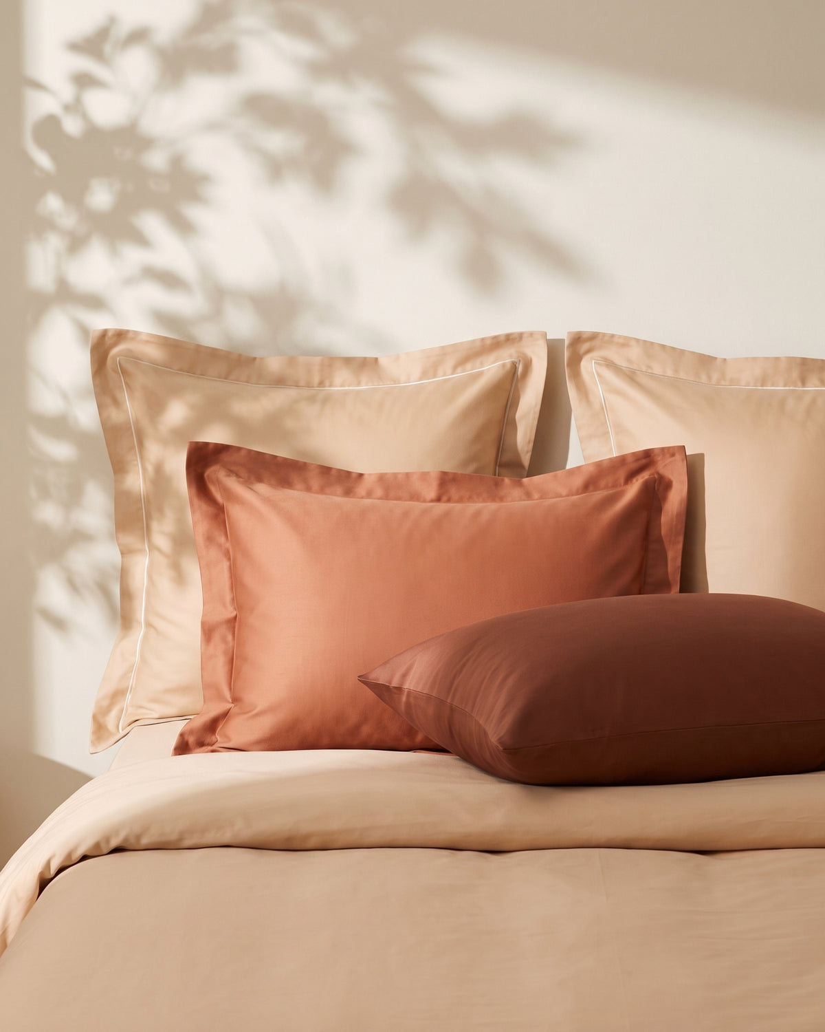 Italian Cotton Sateen Pillowcase – Terra Bruciata Collection · Muro al tramonto