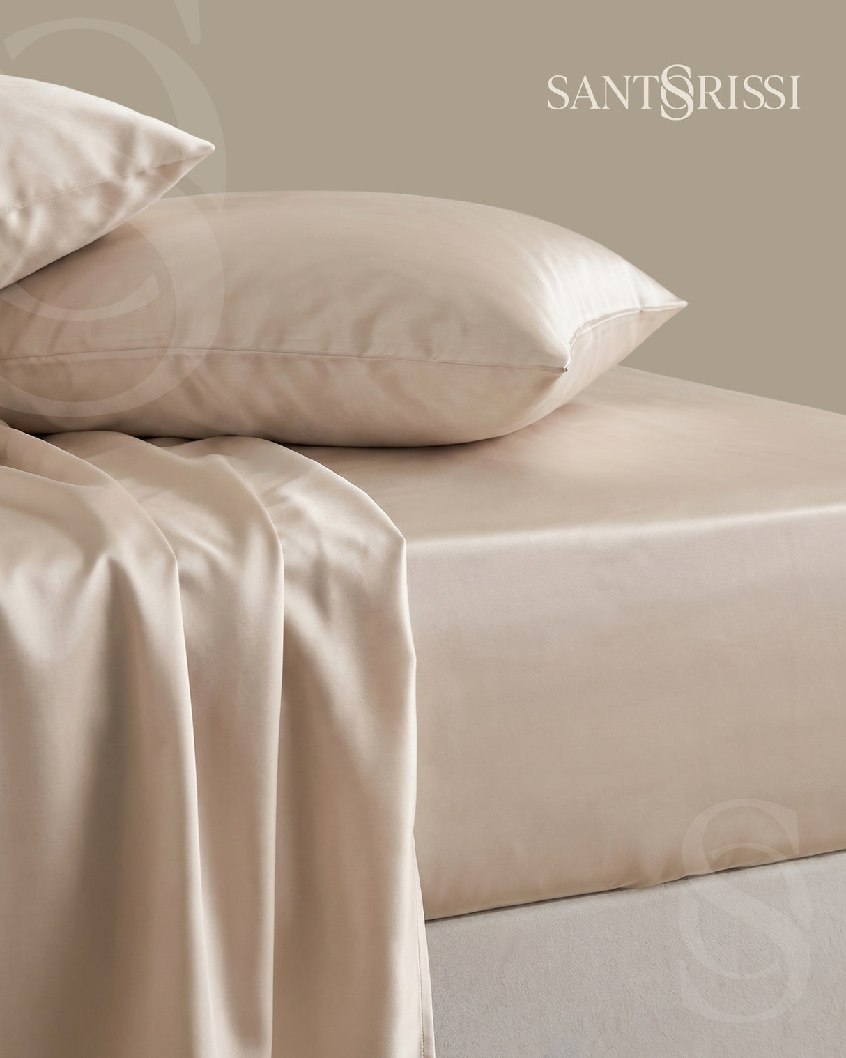 Champagne Italian MicroModal satin bedding – MONET Collection (Shine)