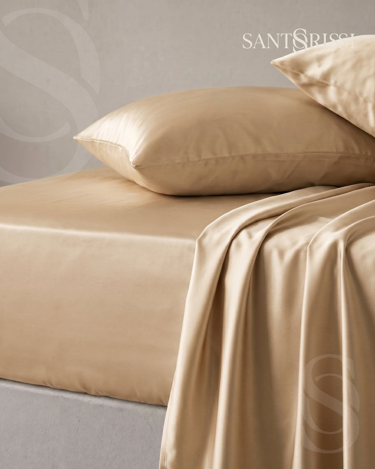 Gold Italian MicroModal satin bedding – MONET Collection (Dorato)