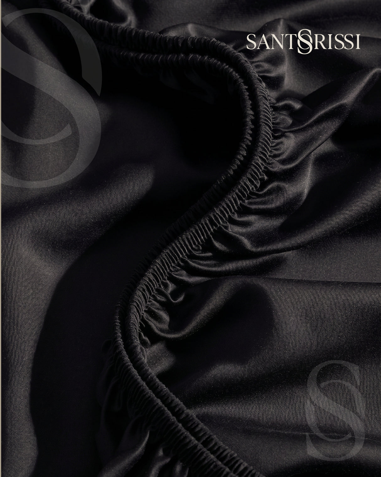 Black Italian MicroModal satin bedding – MONET Collection (Nero)