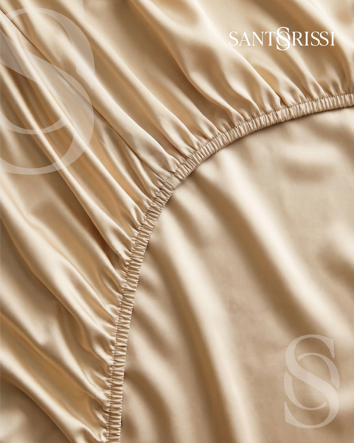 Gold Italian MicroModal fitted sheet – MONET Collection (Dorato)
