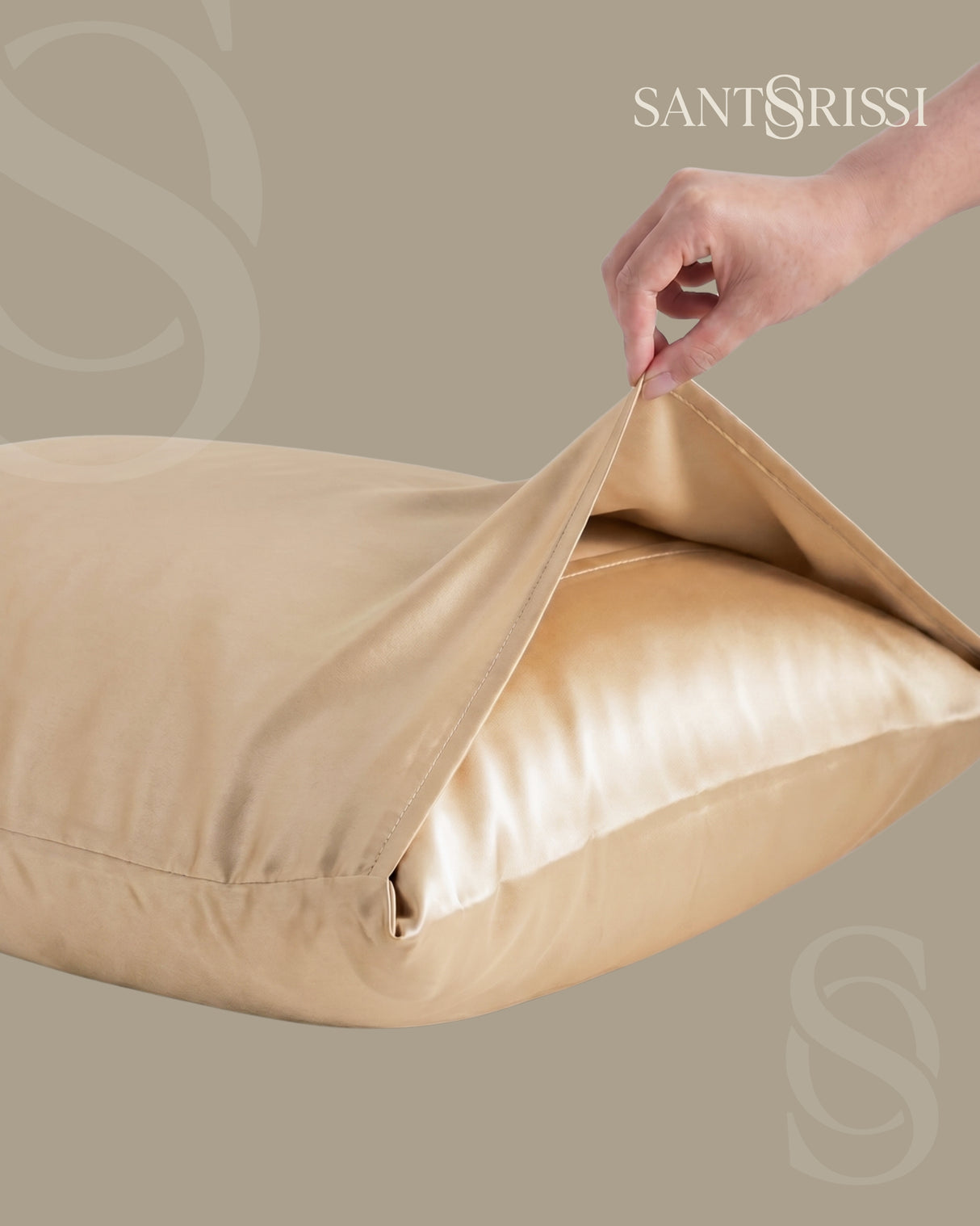 Gold Italian MicroModal satin bedding – MONET Collection (Dorato)
