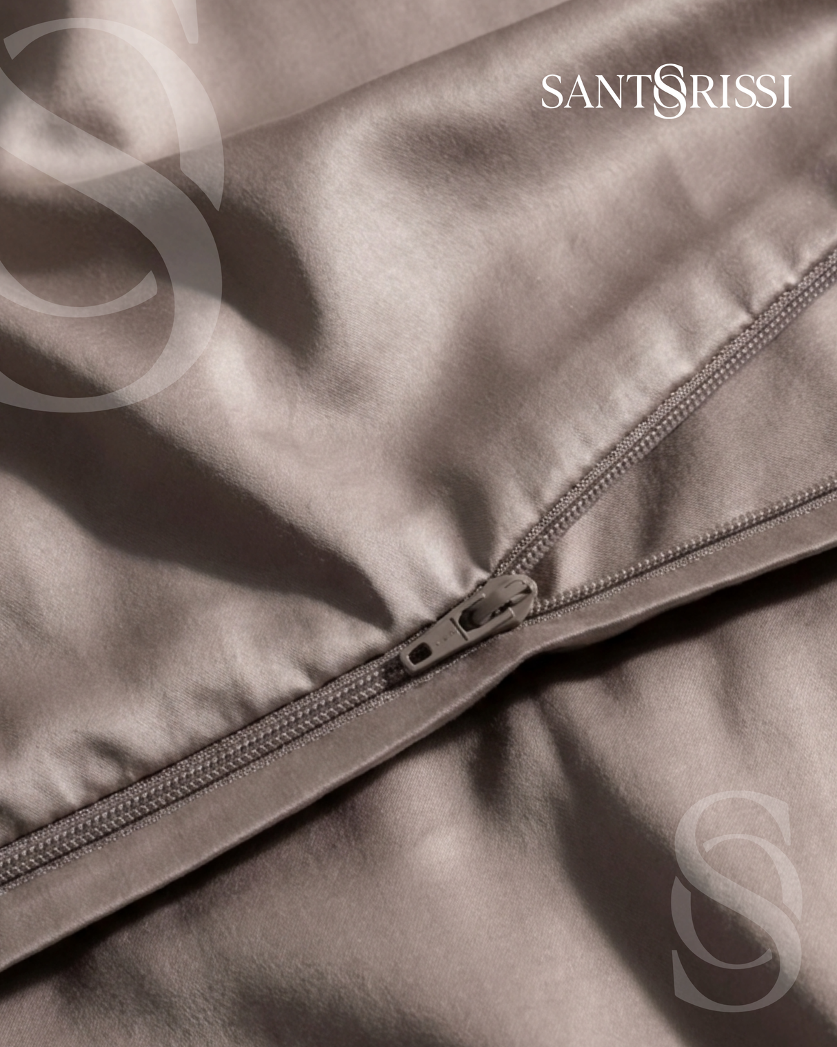 Taupe Italian cotton sateen bedding – Pietra e Cenere Collection (Pietra viva)
