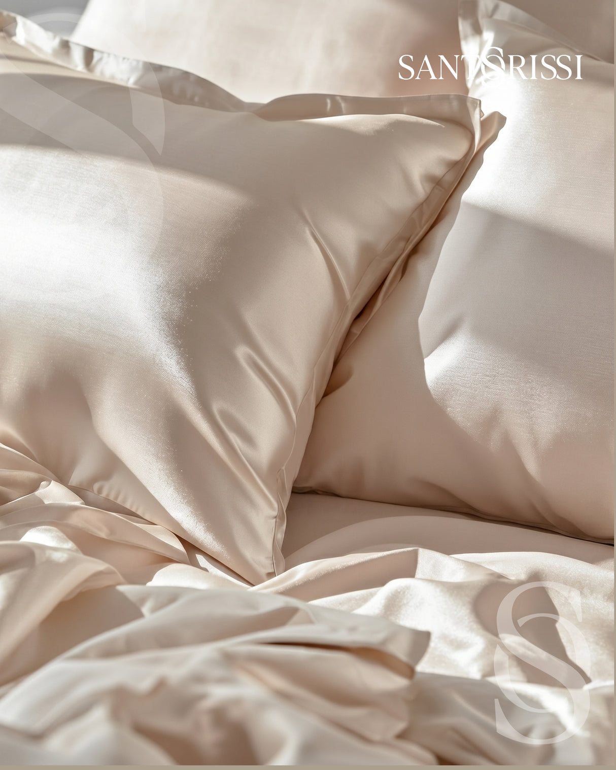 Champagne Italian MicroModal satin bedding – MONET Collection (Shine)