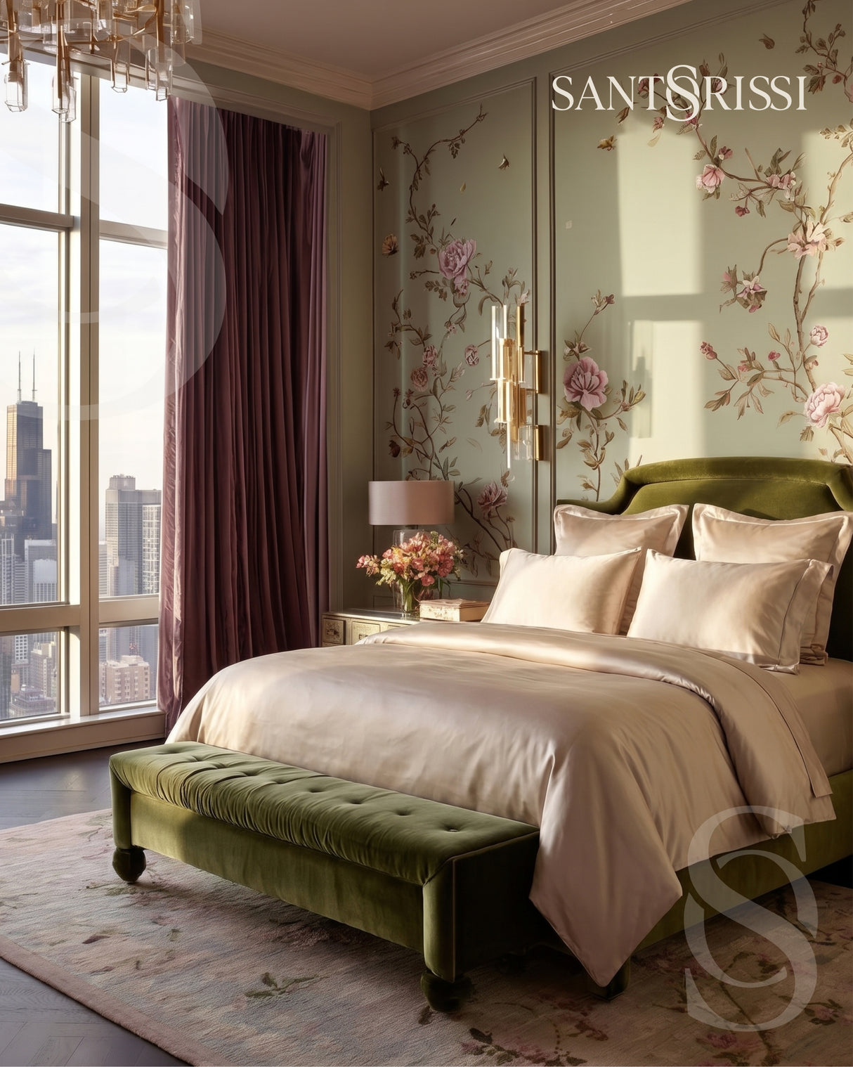 Champagne Italian MicroModal satin bedding – MONET Collection (Shine)