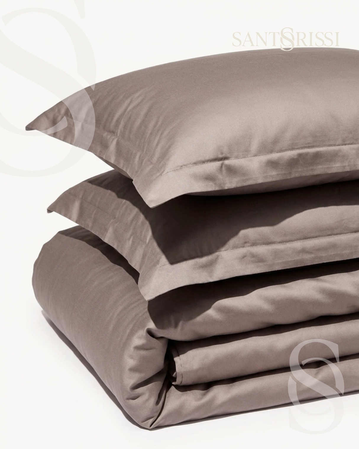 Taupe Italian cotton sateen bedding – Pietra e Cenere Collection (Pietra viva)