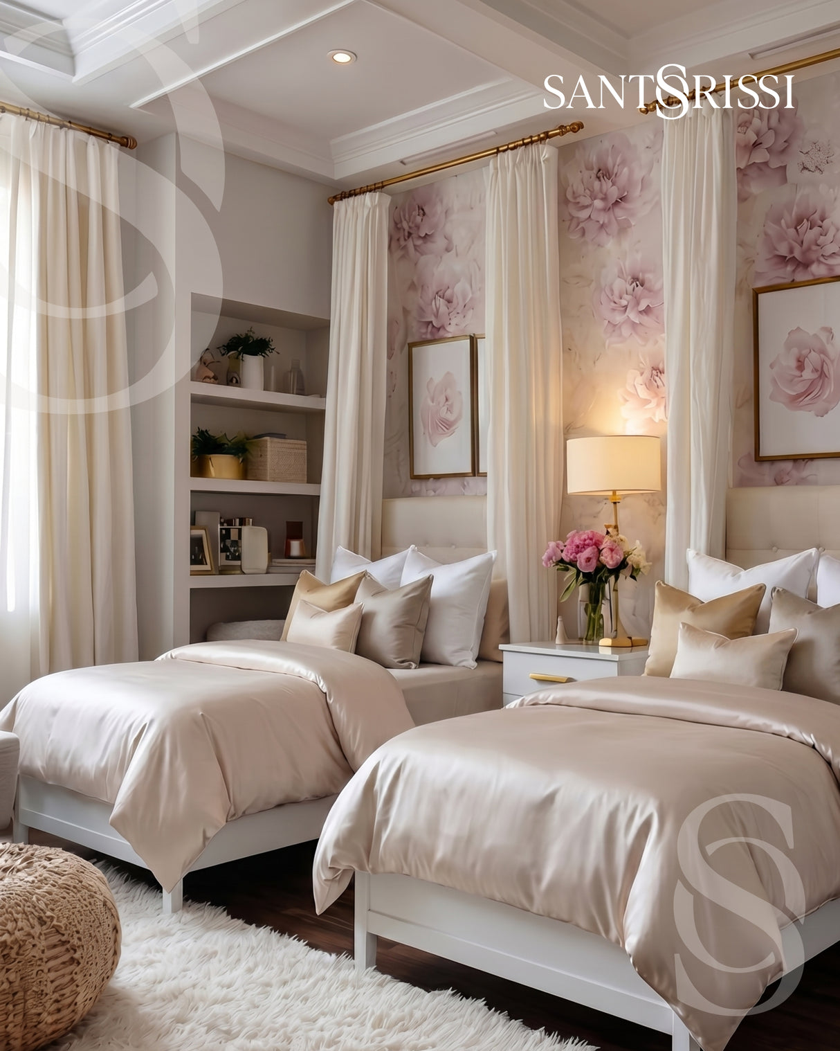 Champagne Italian MicroModal satin bedding – MONET Collection (Shine)