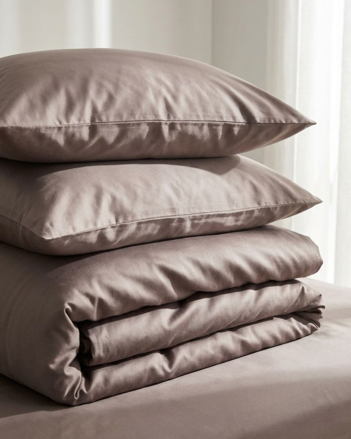 Double Duvet Cover Set 200x200 with 2 Pillowcases · Italian Cotton Sateen · Pietra viva