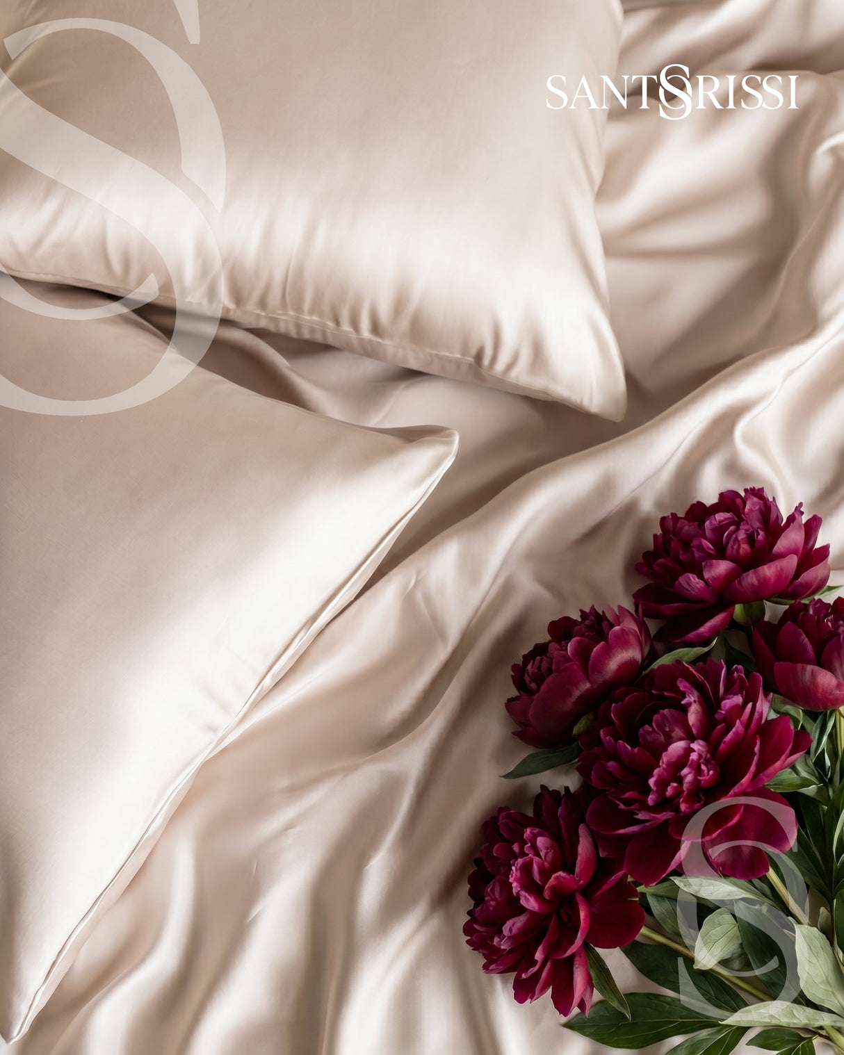 Champagne Italian MicroModal satin bedding – MONET Collection (Shine)