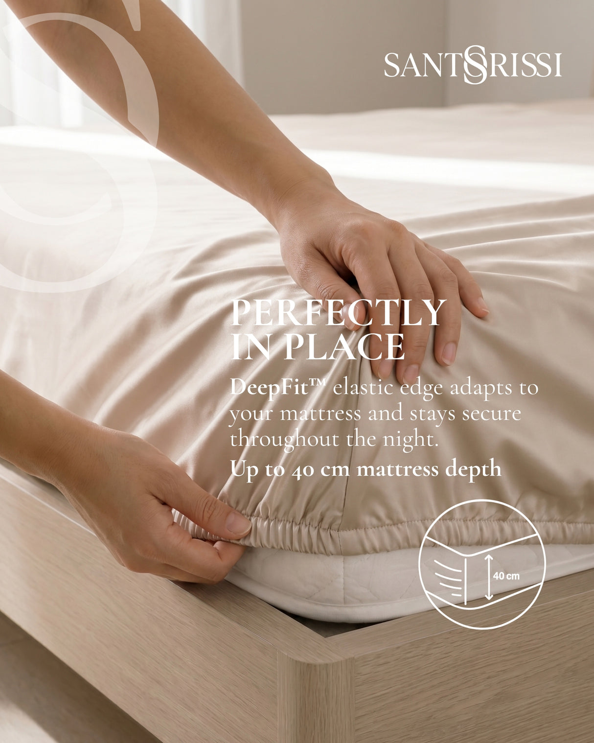Champagne Italian MicroModal satin bedding – MONET Collection (Shine)