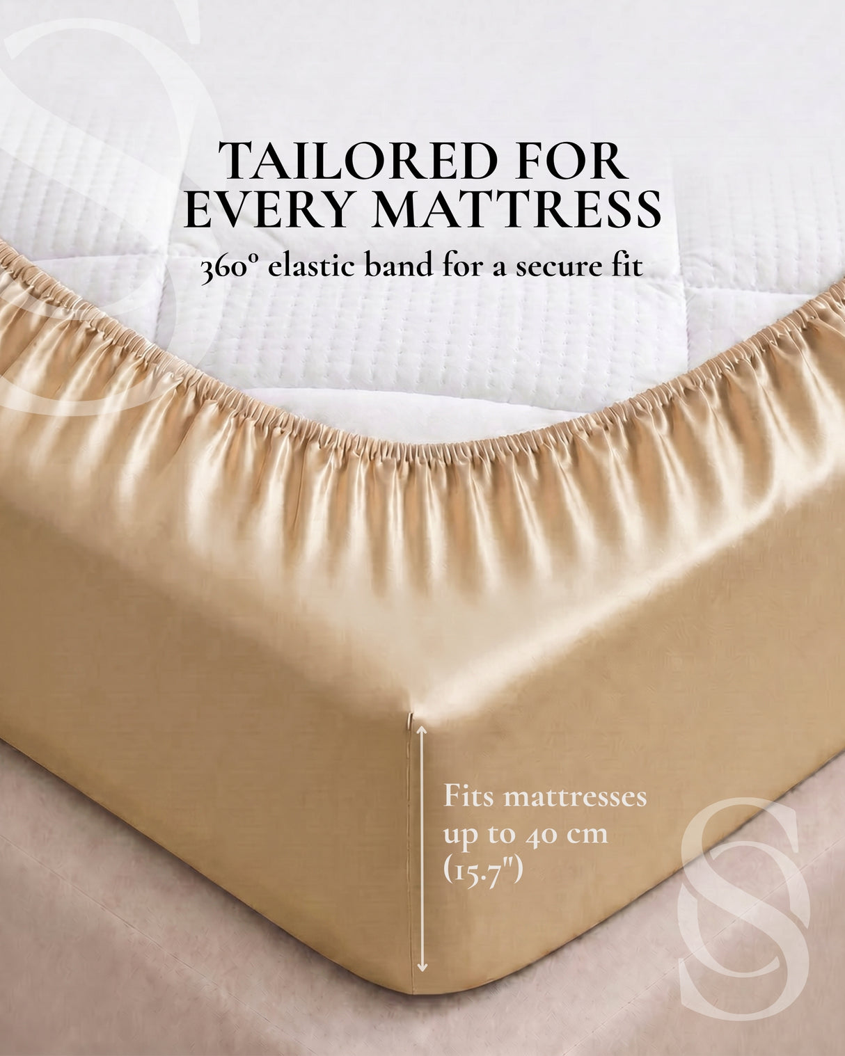 Gold Italian MicroModal fitted sheet – MONET Collection (Dorato)