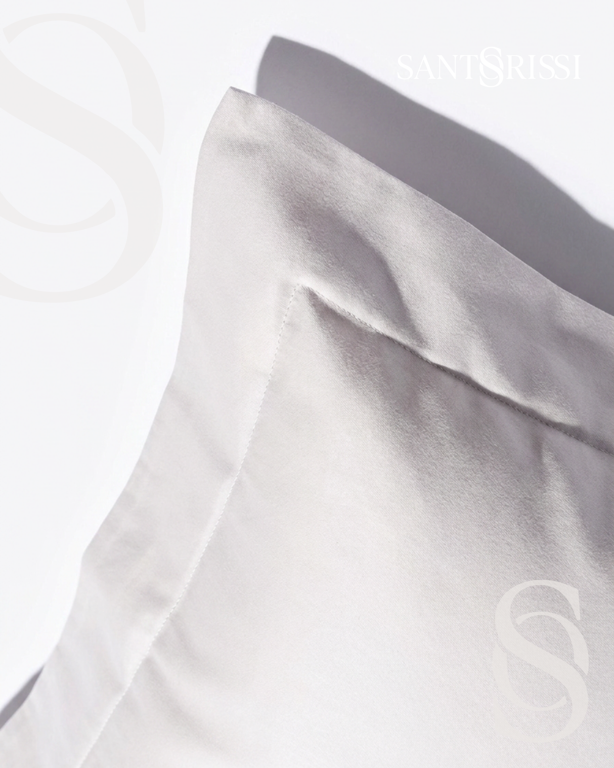 Light grey Italian cotton sateen bedding – Pietra e Cenere Collection (Cenere chiara)