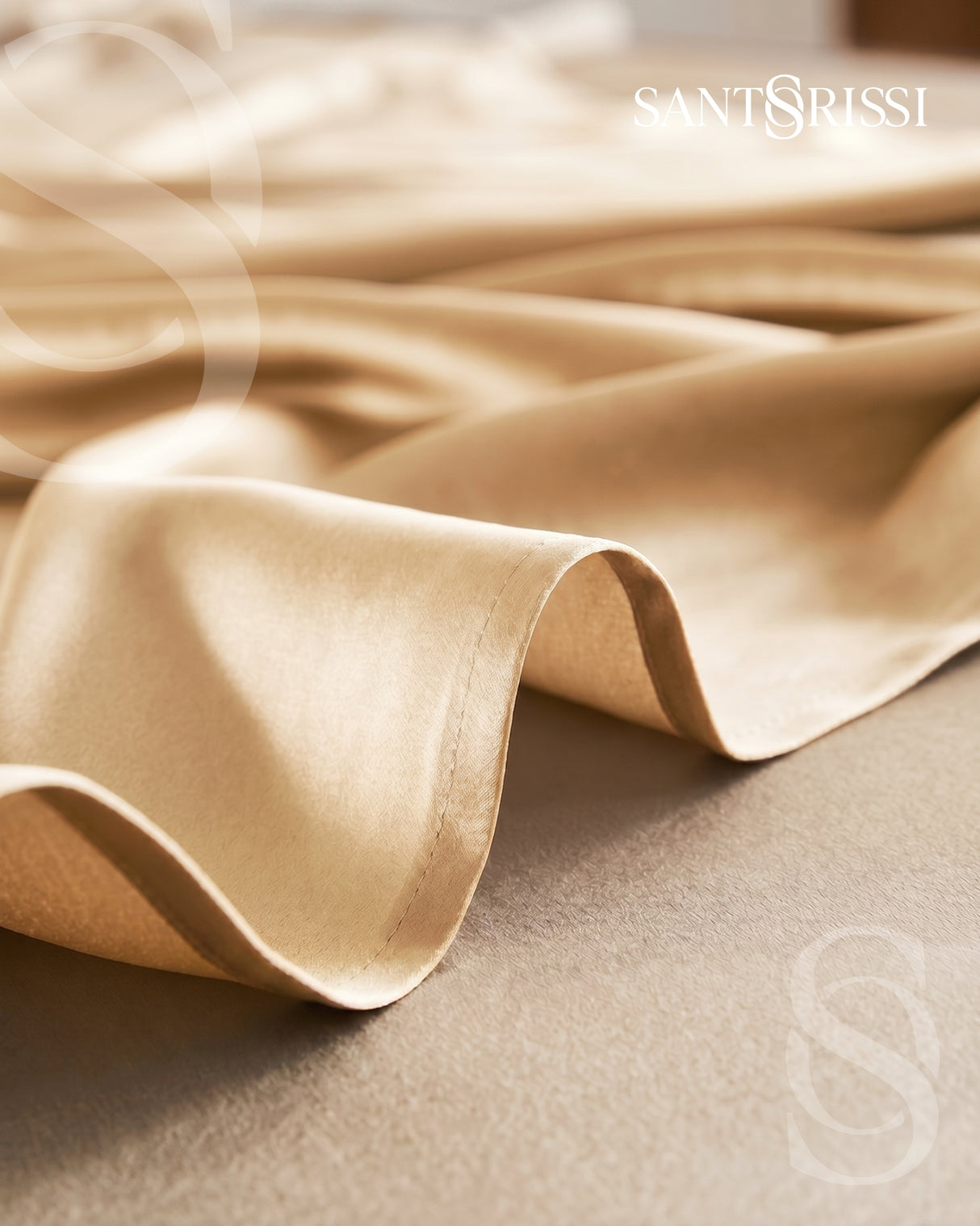 Gold Italian MicroModal satin bedding – MONET Collection (Dorato)