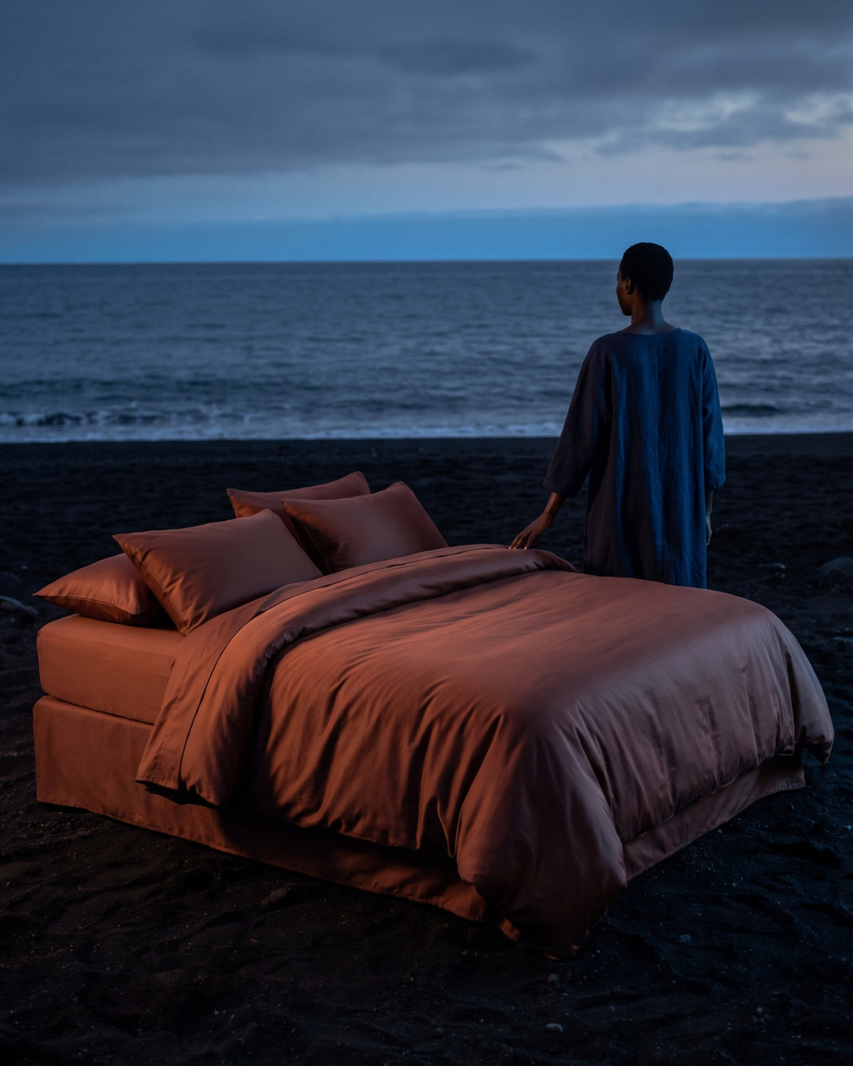 Italian Cotton Sateen Duvet Cover – Terra Bruciata Collection · Argilla scura