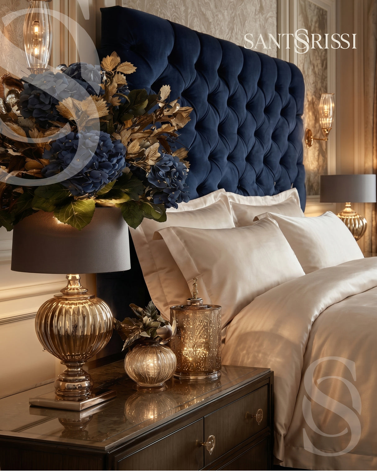Champagne Italian MicroModal satin bedding – MONET Collection (Shine)