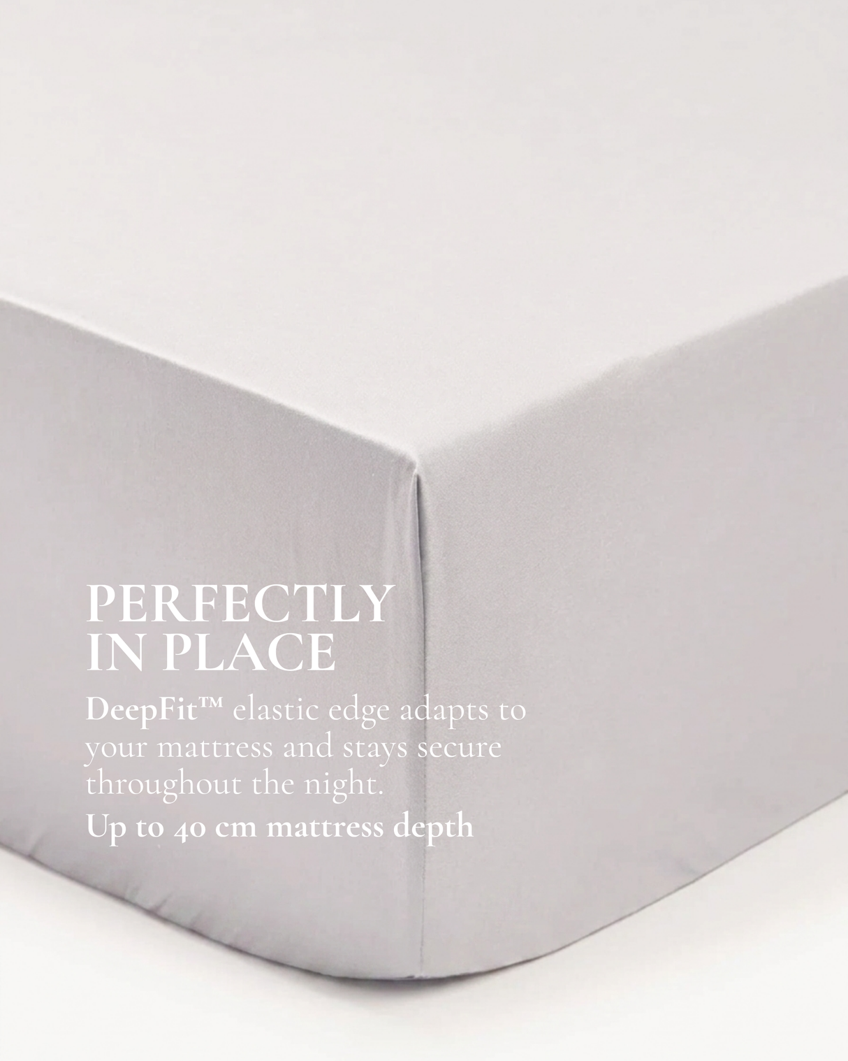 Light grey Italian cotton sateen bedding – Pietra e Cenere Collection (Cenere chiara)