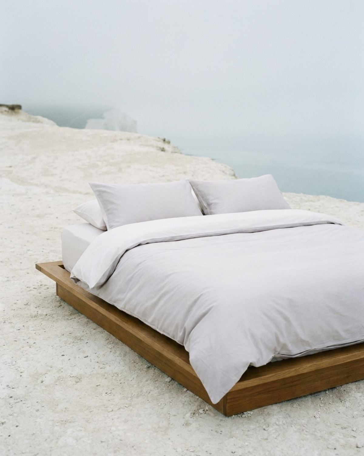 Double Duvet Cover Set 200x200 with 2 Pillowcases · Italian Cotton Sateen · Cenere chiara