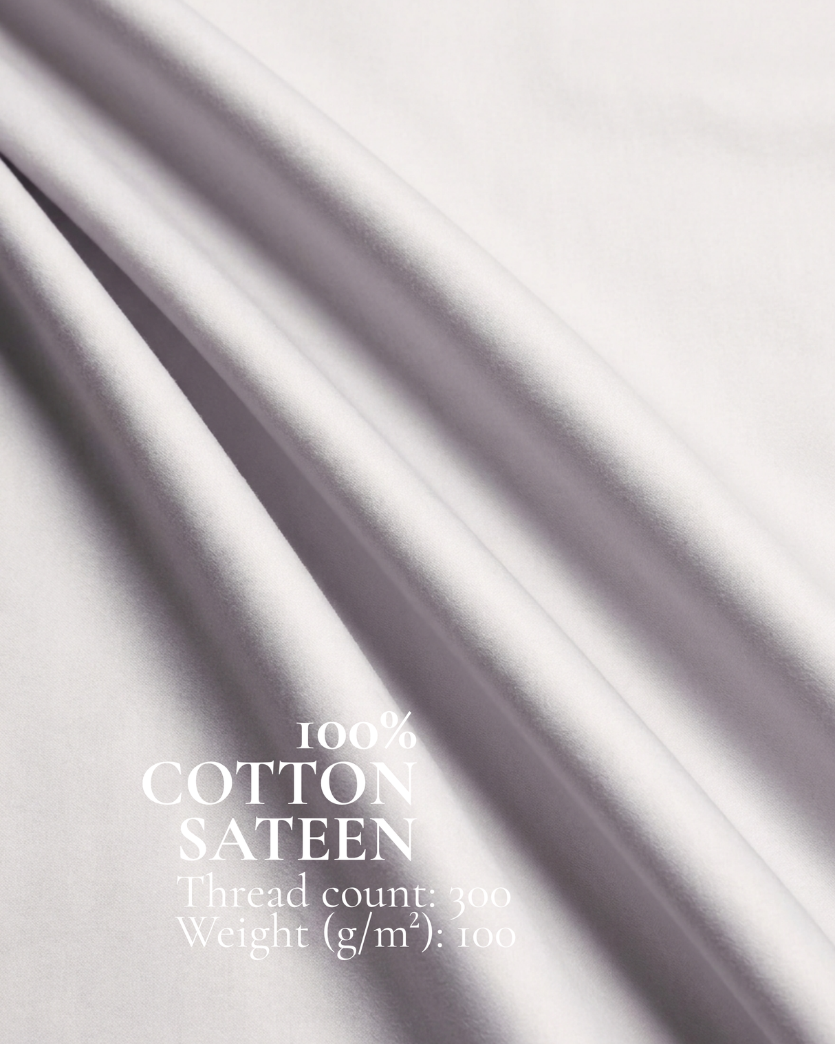 Light grey Italian cotton sateen bedding – Pietra e Cenere Collection (Cenere chiara)