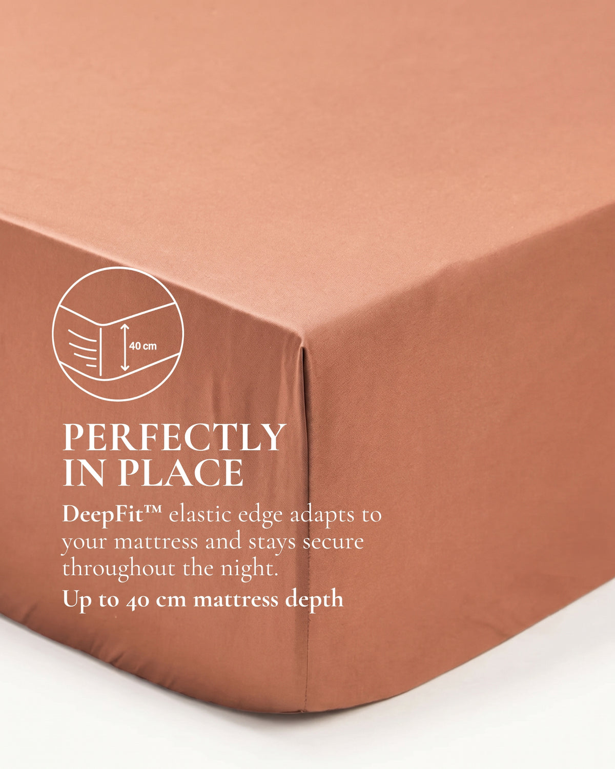 Italian Cotton Sateen Fitted Sheet – Terra Bruciata Collection · Muro al tramonto
