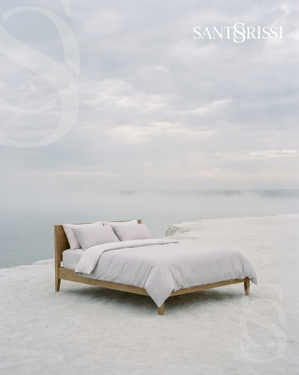Light grey Italian cotton sateen bedding – Pietra e Cenere Collection (Cenere chiara)