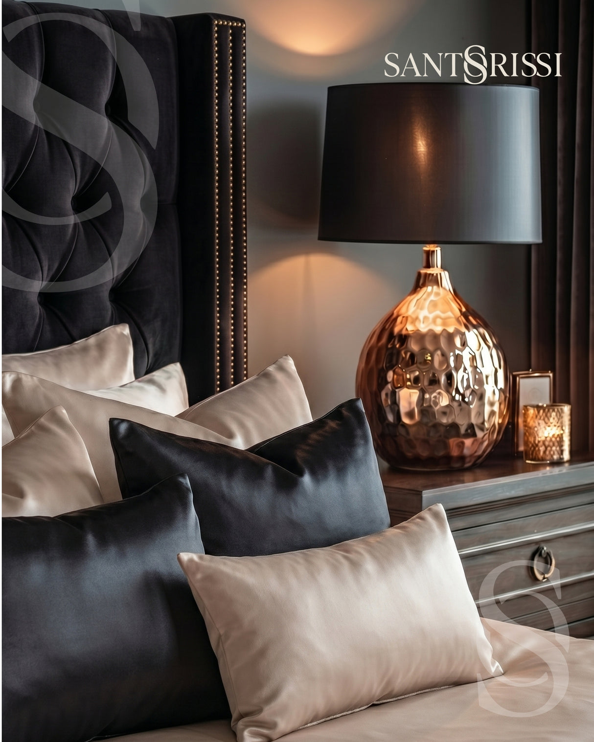 Champagne Italian MicroModal satin bedding – MONET Collection (Shine)