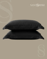 Black Italian MicroModal satin bedding – MONET Collection (Nero)