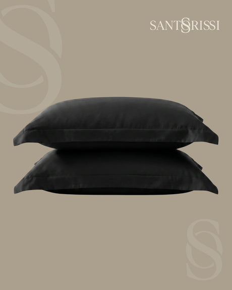 Black Italian MicroModal satin bedding – MONET Collection (Nero)