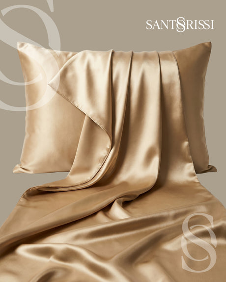 Gold Italian MicroModal satin bedding – MONET Collection (Dorato)