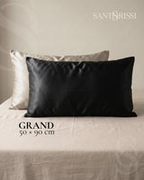 Black Italian MicroModal satin bedding – MONET Collection (Nero)