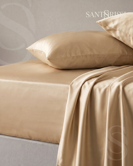 Gold Italian MicroModal satin bedding – MONET Collection (Dorato)
