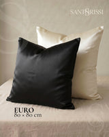 Black Italian MicroModal satin bedding – MONET Collection (Nero)