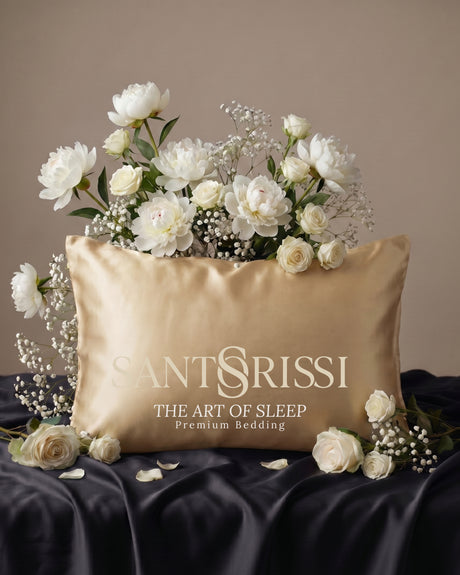 Gold Italian MicroModal satin bedding – MONET Collection (Dorato)
