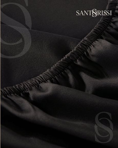 Black Italian MicroModal satin bedding – MONET Collection (Nero)