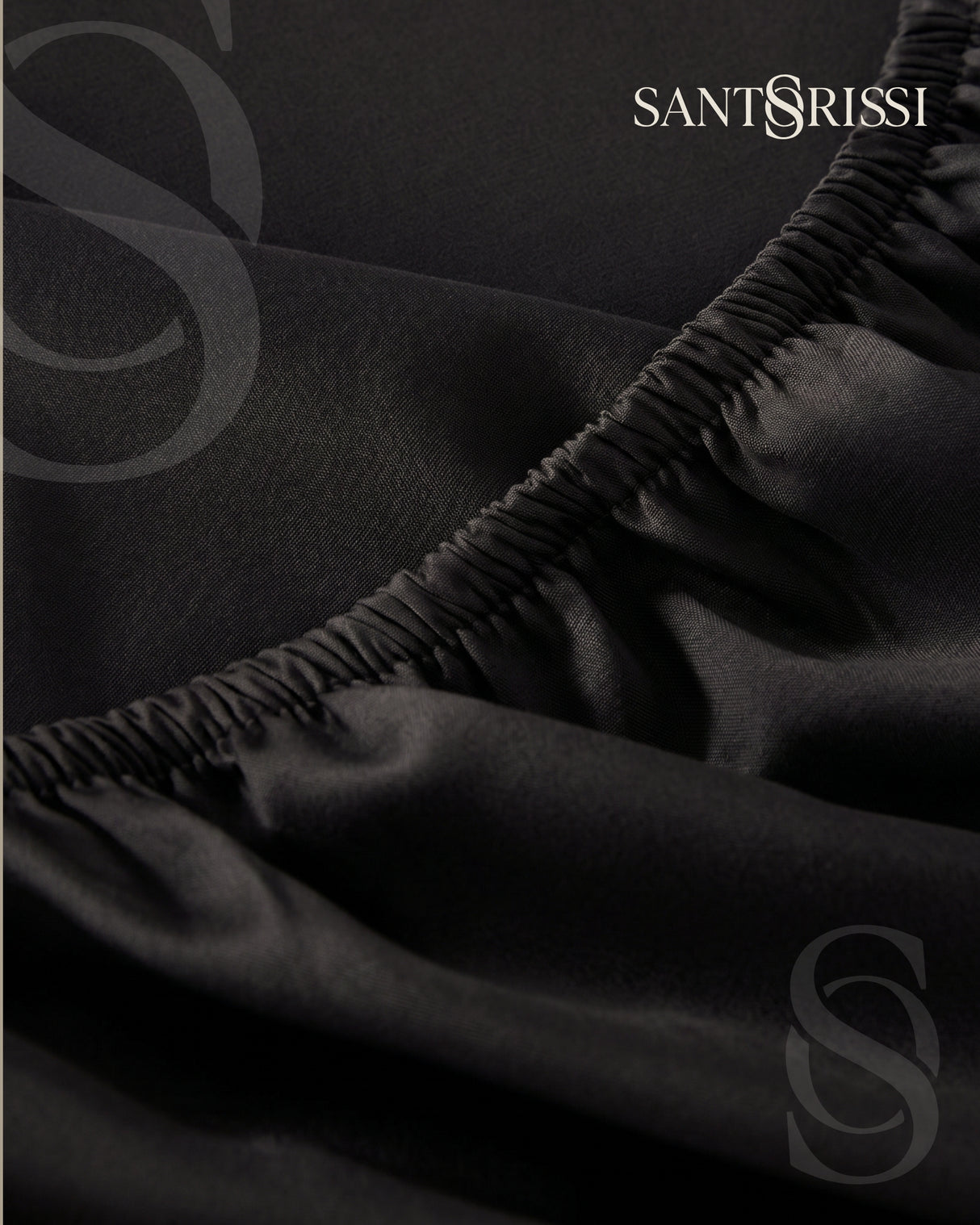 Black Italian MicroModal satin bedding – MONET Collection (Nero)