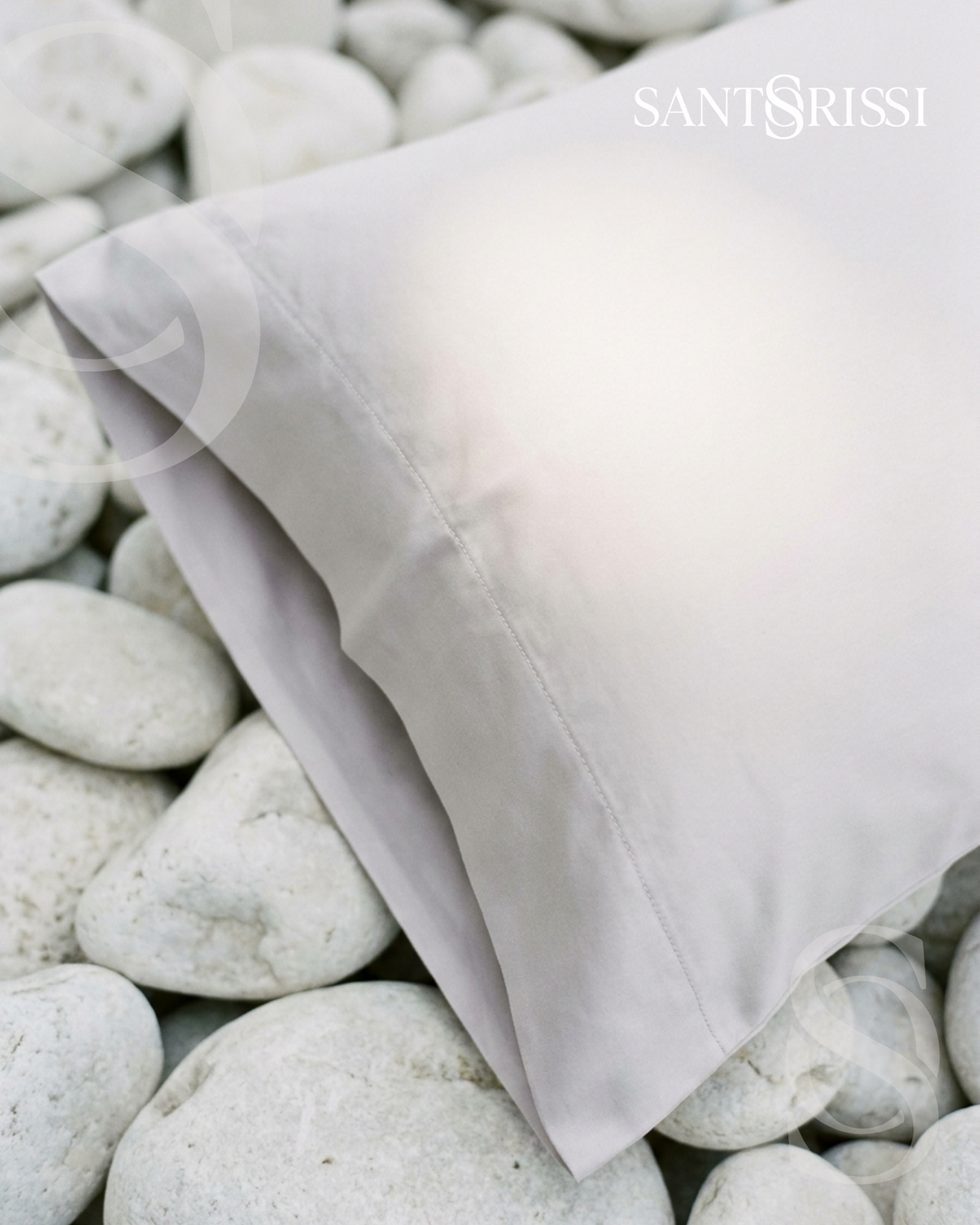 Light grey Italian cotton sateen bedding – Pietra e Cenere Collection (Cenere chiara)