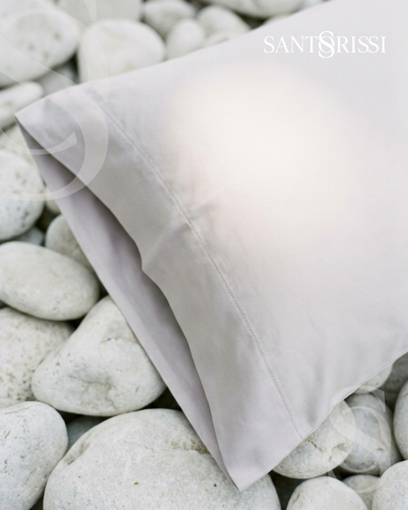 Light grey Italian cotton sateen bedding – Pietra e Cenere Collection (Cenere chiara)