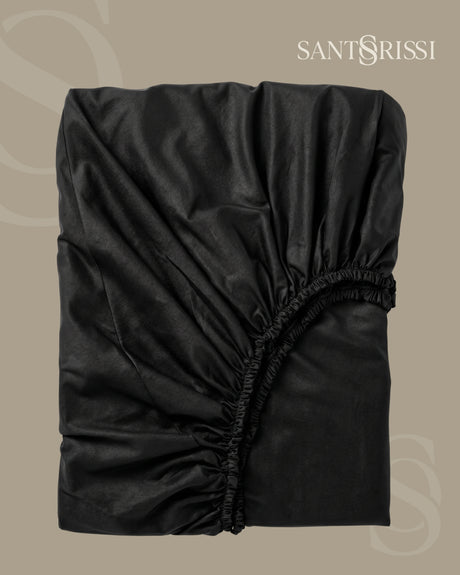 Black Italian MicroModal satin bedding – MONET Collection (Nero)