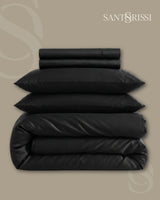 Black Italian MicroModal satin bedding – MONET Collection (Nero)