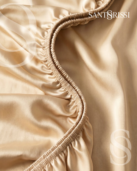Gold Italian MicroModal fitted sheet – MONET Collection (Dorato)