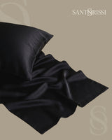 Black Italian MicroModal satin bedding – MONET Collection (Nero)
