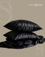 Black Italian MicroModal satin bedding – MONET Collection (Nero)