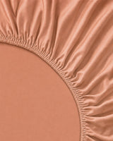 Italian Cotton Sateen Fitted Sheet – Terra Bruciata Collection · Muro al tramonto