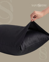 Italian MicroModal Pillowcase – MONET Collection · Nero