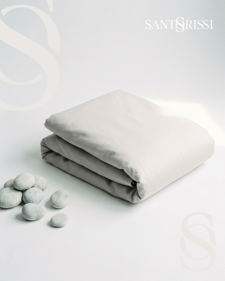 Light grey Italian cotton sateen bedding – Pietra e Cenere Collection (Cenere chiara)