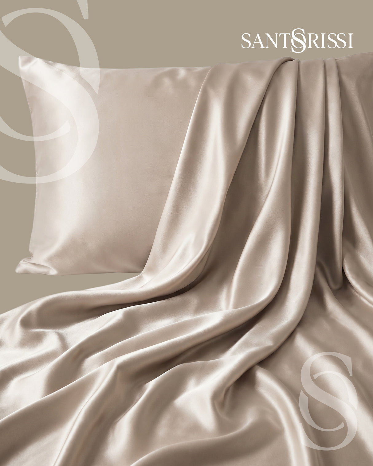 Champagne Italian MicroModal satin bedding – MONET Collection (Shine)
