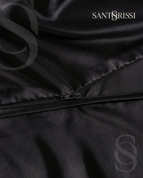 Black Italian MicroModal satin bedding – MONET Collection (Nero)