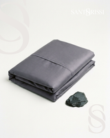 Slate grey Italian cotton sateen bedding – Pietra e Cenere Collection (Ardesia)