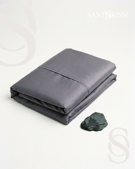 Slate grey Italian cotton sateen bedding – Pietra e Cenere Collection (Ardesia)