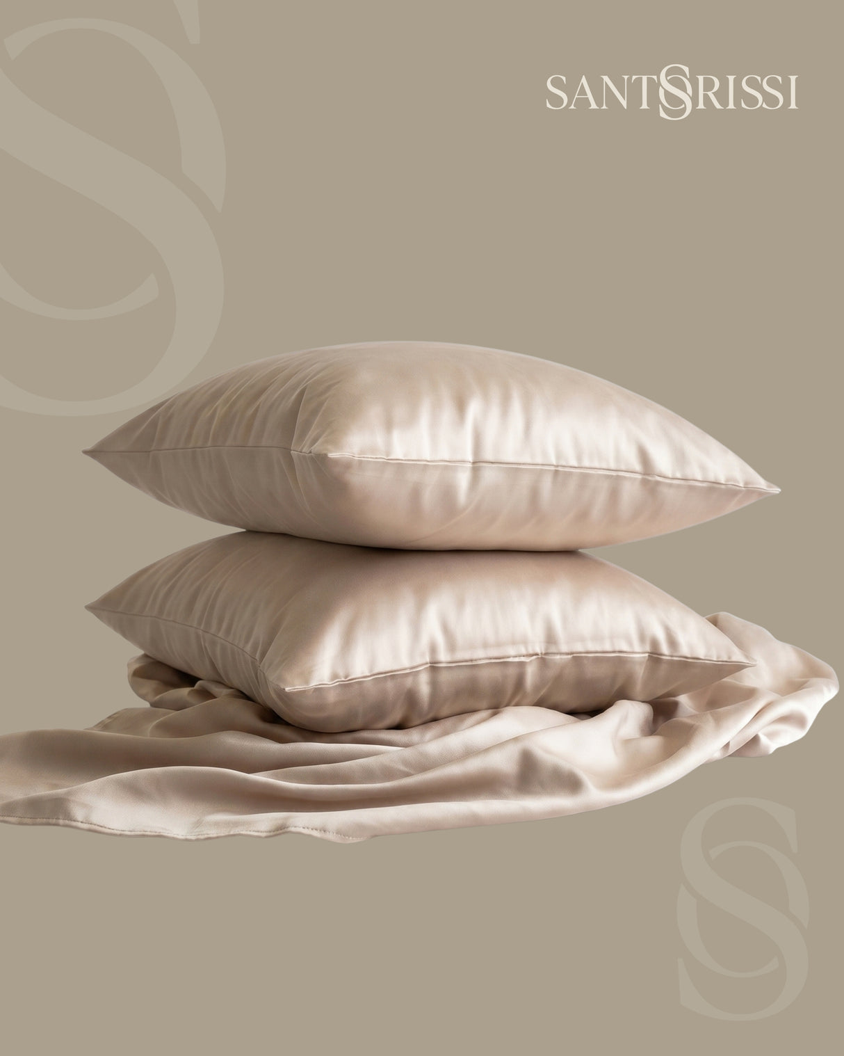 Champagne Italian MicroModal satin bedding – MONET Collection (Shine)