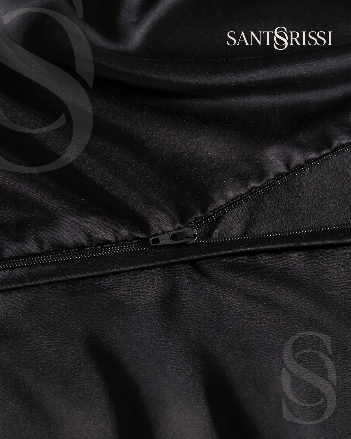 Black Italian MicroModal satin bedding – MONET Collection (Nero)